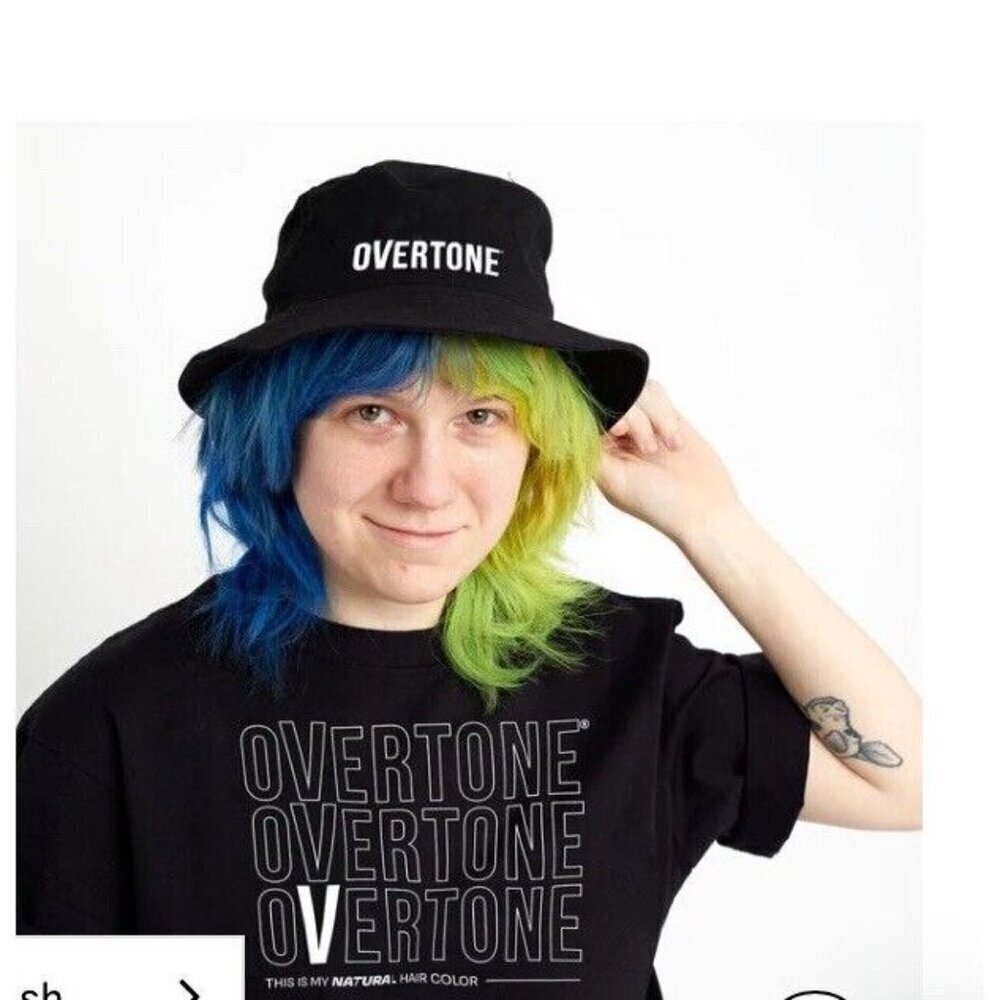 Black Embroidered Bucket “Overtone” Hat, Premium Quality. New Without Tags